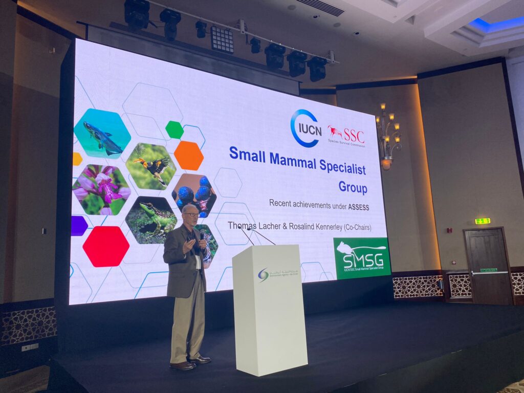 Dr Tom Lacher presenting at the SSC Leaders' Meeting Photo credit @Environment Agency – Abu Dhabi (EAD)